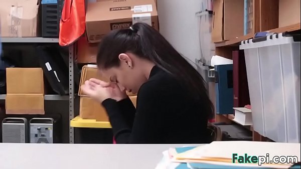 Tempting brunette bitch busted in shoplifting and got her pussy punished hard by a guy who caught her. He slammed her pussy well instead of calling the police. 