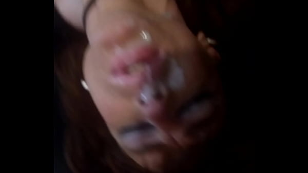 slut blows her own load on her face 