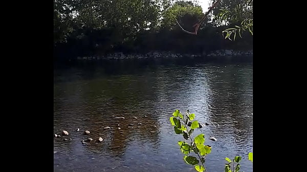 Handjob in the river