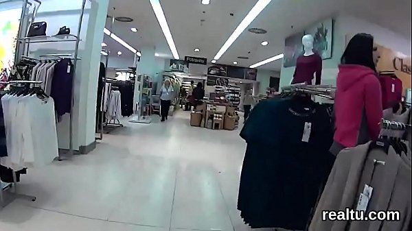 Adorable czech sweetie was tempted in the shopping centre and rode in pov