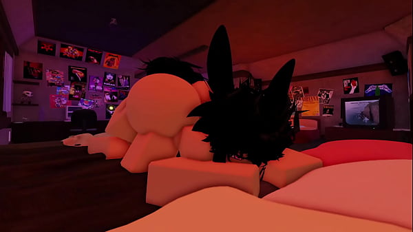 Fucking her tight pussy on a condo in Roblox  