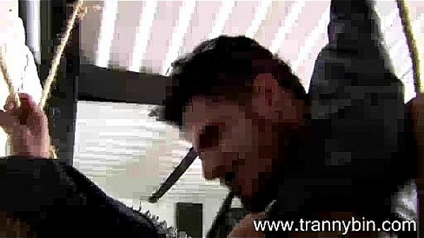 Tranny domme and her new submissive toy  