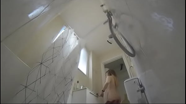 Brunette Latina gets caught showering and soaping her great  