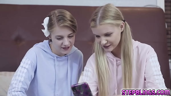 Pervy stepsiblings Dakota Burns and Harlow West taking turns fucking their stepdad and taking his cum