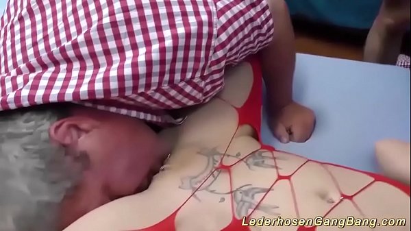 two sexy german girls extreme deep throat lederhosen swinger party banged  