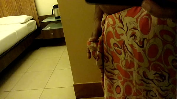 Wear and Cum in Satin silk saree of neighbor 3