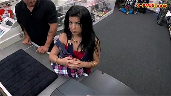 Big boobs Cuban chick pussy fucked in the pawnshop