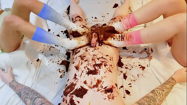 Pastel Crush! Chocolate cake and cock addition! Foot fetish