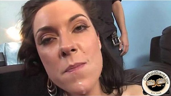Cuckold cumeating sissy loves black cum