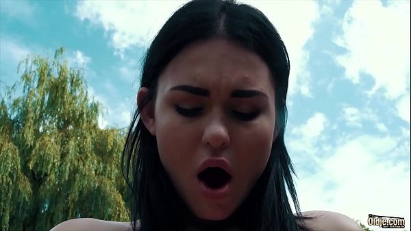Teen hardcore sex with fat old man outdoors  