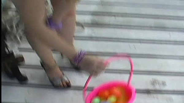 Innocent 18yo Kitty hunting for Easter eggs