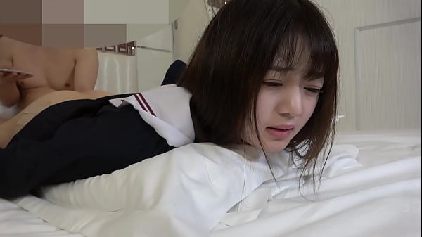 Uncensored, 18-year-old Japanese beauty. Slender and cute. Beautiful shaved pussy creampie sex 1. Uniform cosplay