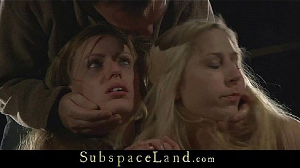 Sweet damsels merciless treated in live bdsm with public