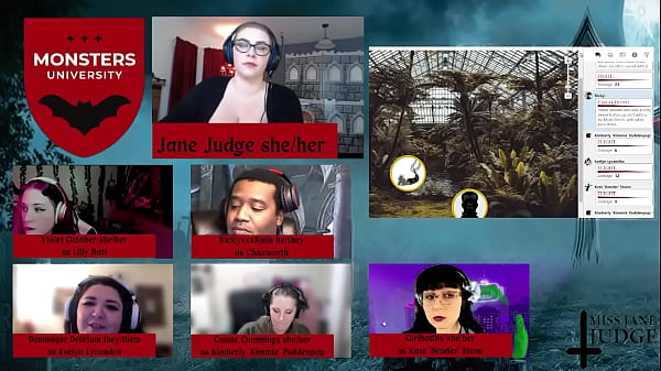 Monsters University 1 featuring Cassie Cummings, Girlbot Div, Dominique Delerium, Violet October, RickyxxxRails, and Jane Judge