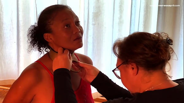 Mistress Aprils slaves are entertaining the boss