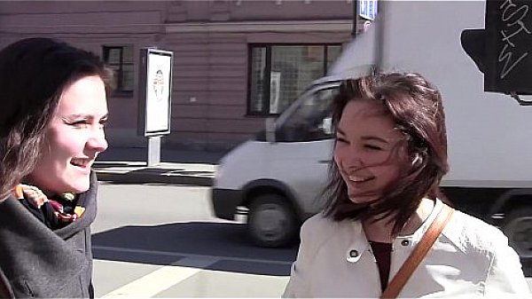 Sexy girls shows tits to horny tourists scene 2