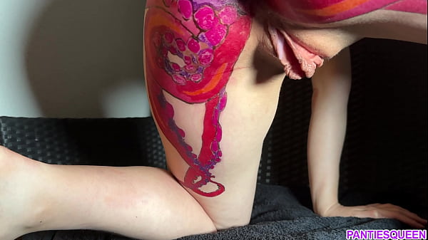 MILF with octopus tattoo on ass gives blowjob to stepson and he fucks MILF hard until loading huge creampie in shaved meaty pussy  