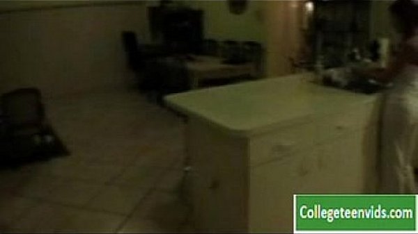 Blowjob starts in the kitchen, ends in the bedroom 