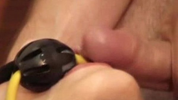 Tied amateur gets pounded on back with ballgag