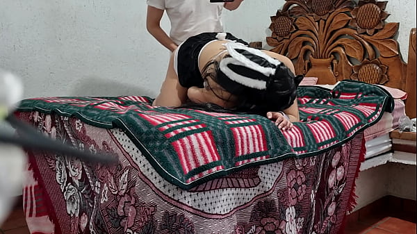 Horny bunny enjoys a dick and receives a cum bath  