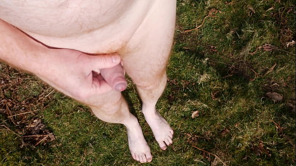 Naked Outdoors Walk with Cumshot