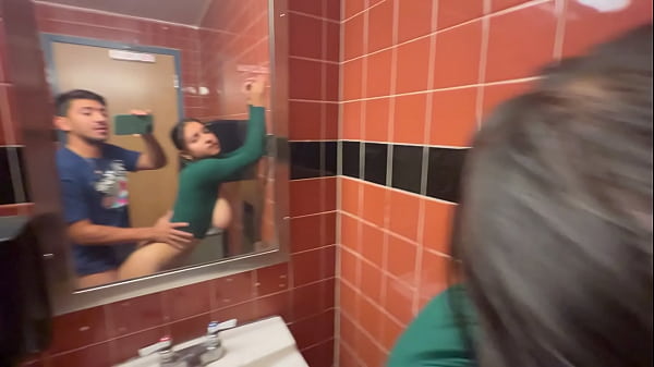 Grocery Store Bathroom Fuck Risky Sex with Busty Hailey Rose