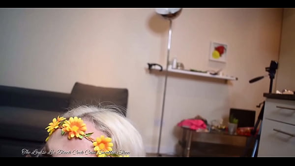 Blonde British model sucks black dick  