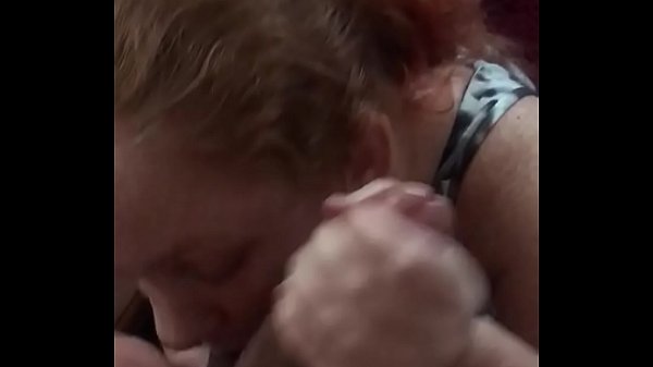 32 year old Ginger milf giving sloppy head while watching out for her husband!!!
