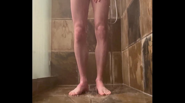 Young boy showers alone while touching himself