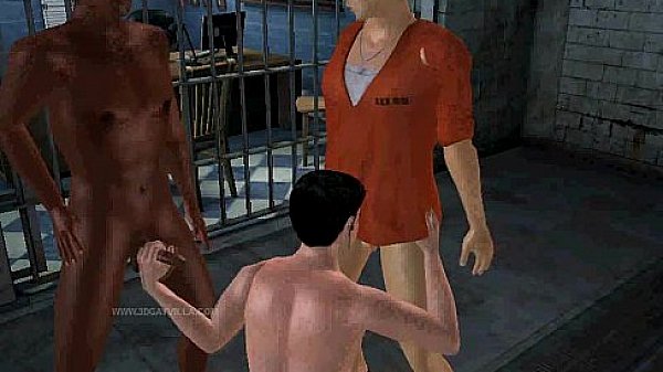 A sexy gay 3D prison threesome with inmates fucking 