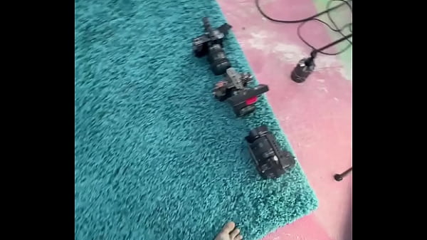 Naughty Behind-the-Lens Action: 4 Babes Gang Up to Suck Off the Cameraman 