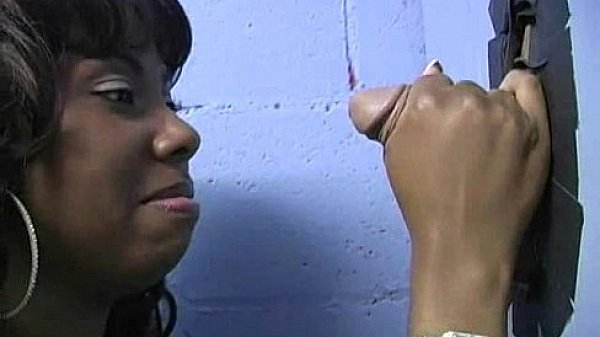 Glory-hole cock sucking for hot cum 5