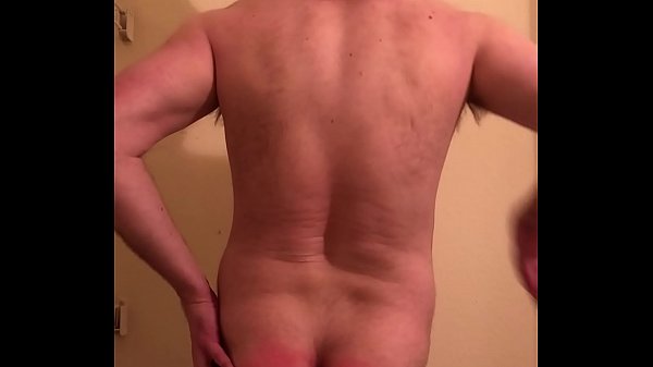 muscular guy cries while spanking himself 