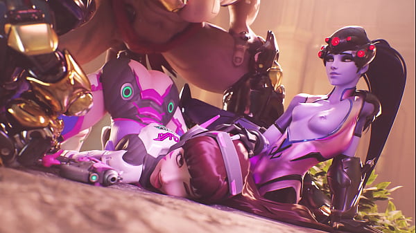Widow holds D.Va down as doomfist dicks her down  