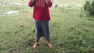 Stepmom fingering herself in public forest, then powerful sex in a nearby hotel  