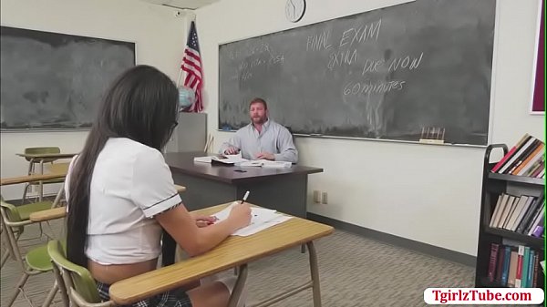 TGirl Milli Quinzel pass the exam by fucking Professors bigcock  