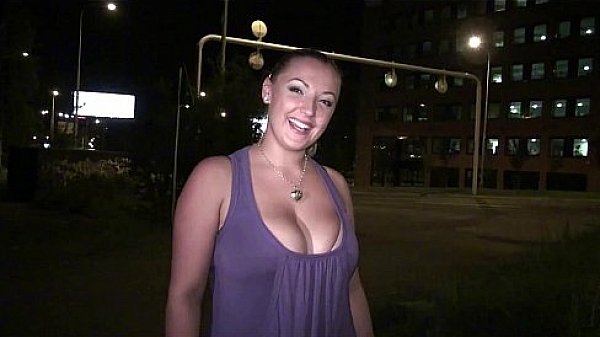Insane PUBLIC street orgy with a busty girl with big tits through car window 