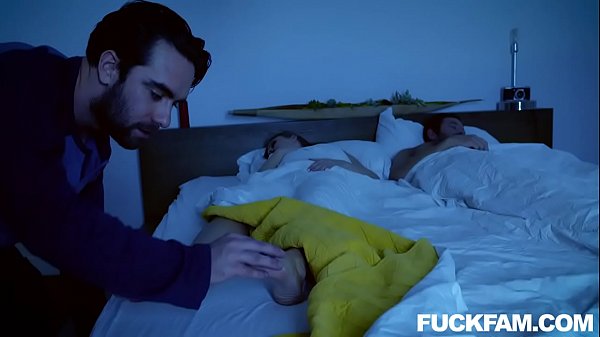 Stepson fondles Britney Amber tight MILF body while she is resting