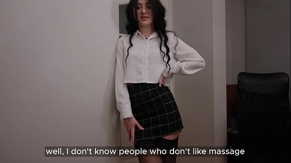 Office Stress Relief &mdash; Secretary Gives Boss Erotic Massage & Blowjob