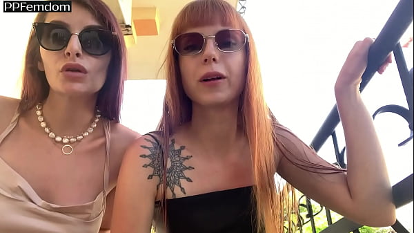 Double Femdom - POV Spitting, Ass Worship, Pussy Worship, Foot Domination and Upskirt  