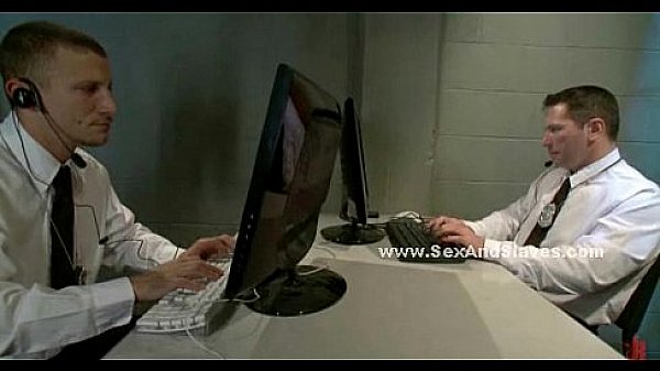 Surveillance men in bdsm threesome sex