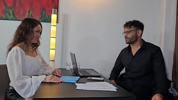 Kristina Grace Slutty Employee gets DAP and pissed in mouth from boss & frustrated collegue  