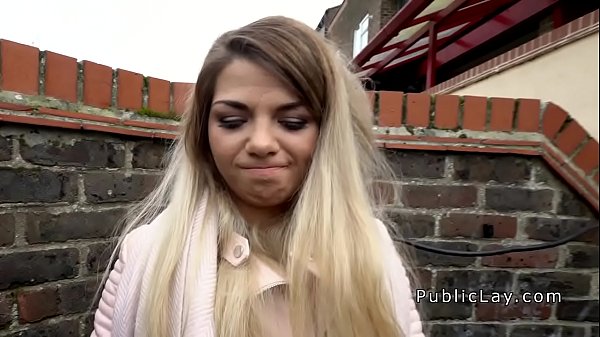 Czech blonde student bangs outdoor