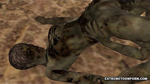 Two 3D Cartoon Zombie Lesbian Babes Fooling Around
