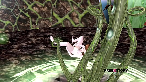 A cute Girl laying on the floor and rubbing and fingering her pussy 3D cartoon animation.  