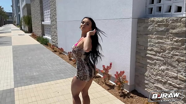 Big tit tattooed brunette slobbering on my cock and balls