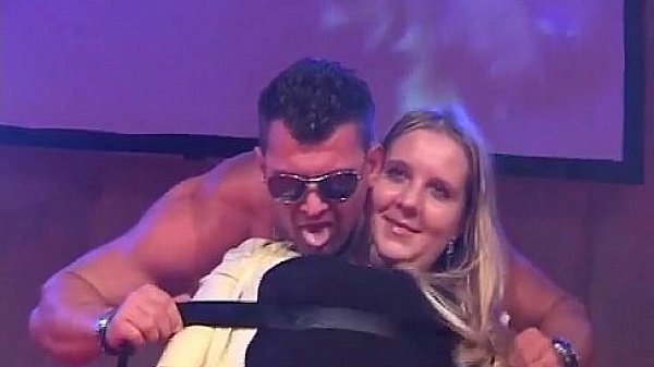 Male striper seducing a sexy girl