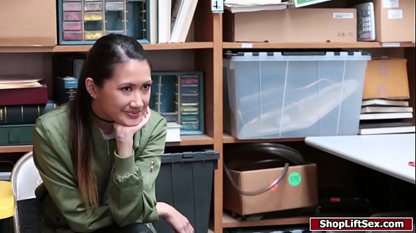 Slut thief lets herself get caught to fuck the hunk officer