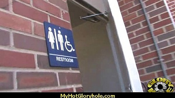 Ebony Hottie Milking Cocks in the Gloryhole 29