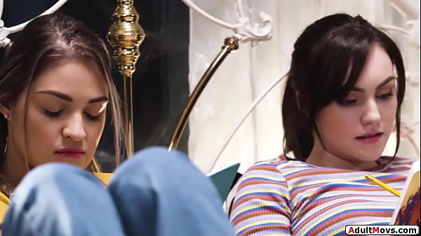 Two college friends grow really fond of each other.The brunette starts kissing her gf and licks her pussy.Then the small tits babe gets oral